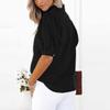 Women's Fashion Lapel Short,Sleeved Pocket Cardigan Colour Casual Shirt Top
