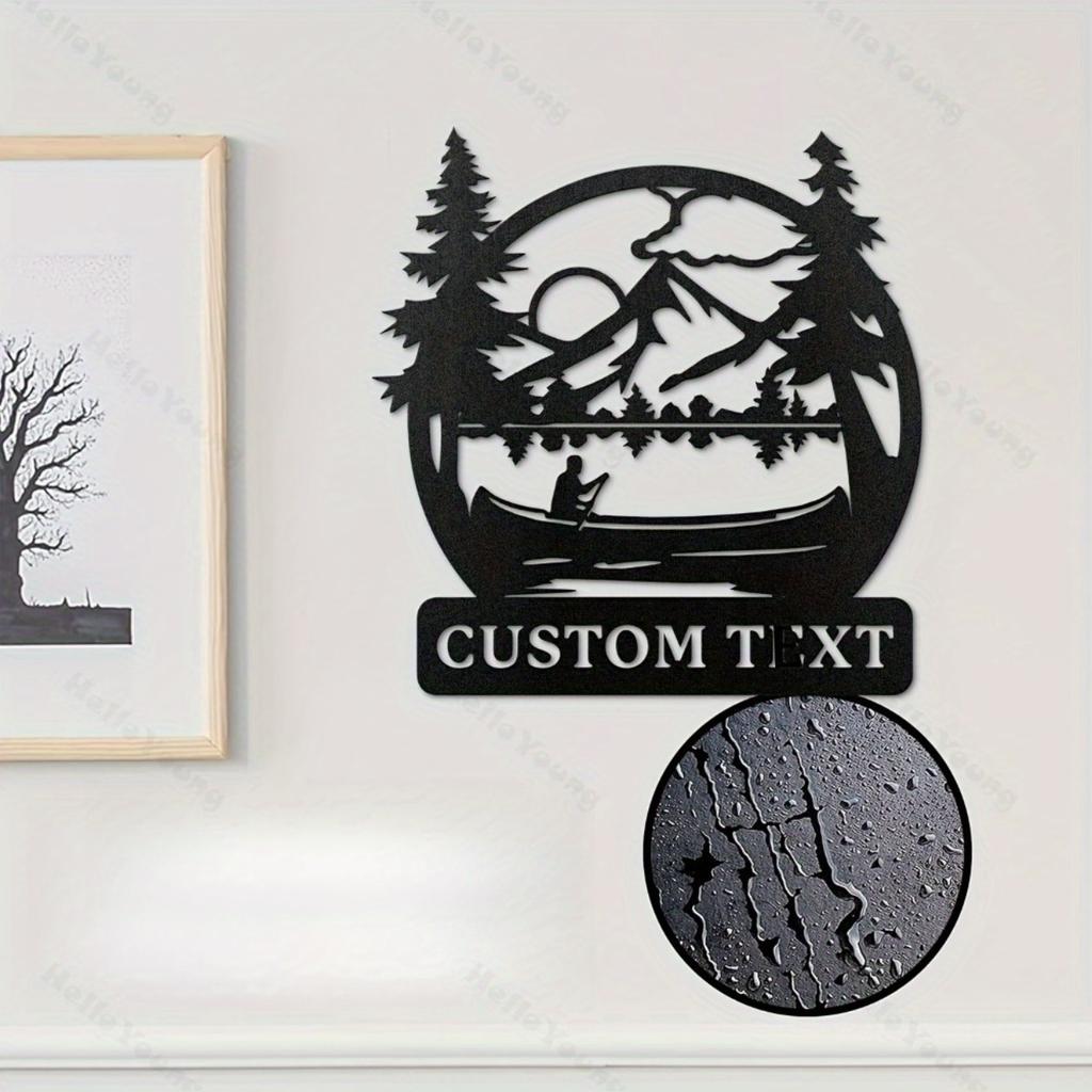 Customizable Metal Sign Boating Silhouette Surname Decor Hot Sale Home Garden Wall Art