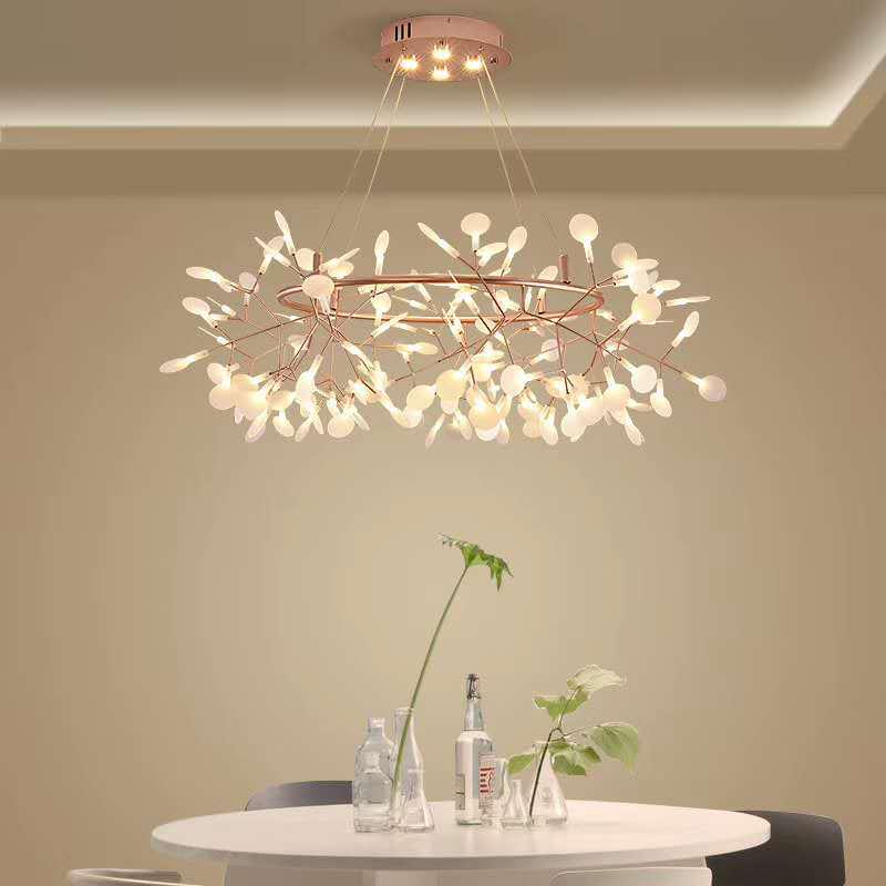 Nordic Minimalist Firefly Branch Chandelier for Restaurant, Hotel, and Villa