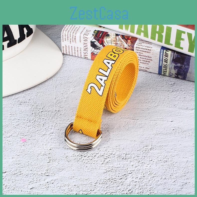 Fashion Letter Pattern Neutral Casual Nylon Waist Belt With Double Design Buckle