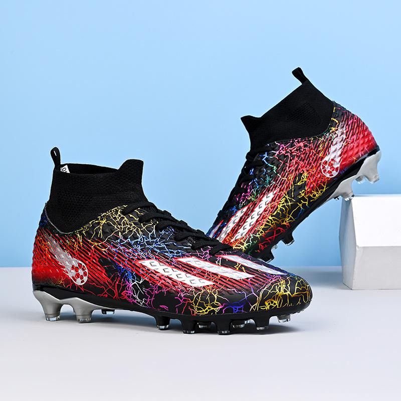 Factory direct sales explosive football shoes boys high-top long nails broken nails students grass training game sports shoes