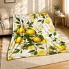 Lemon Orchard Coral Fleece Blanket Citrus Grove Decor