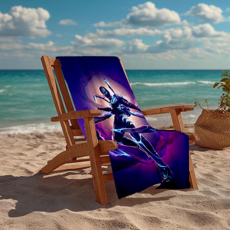 Ultra-Soft Beach Towel with Blue Beetle Theme,Ideal for Pool - Camping, Diving - Perfect Travel Essential, Vibrant Beach Towel.