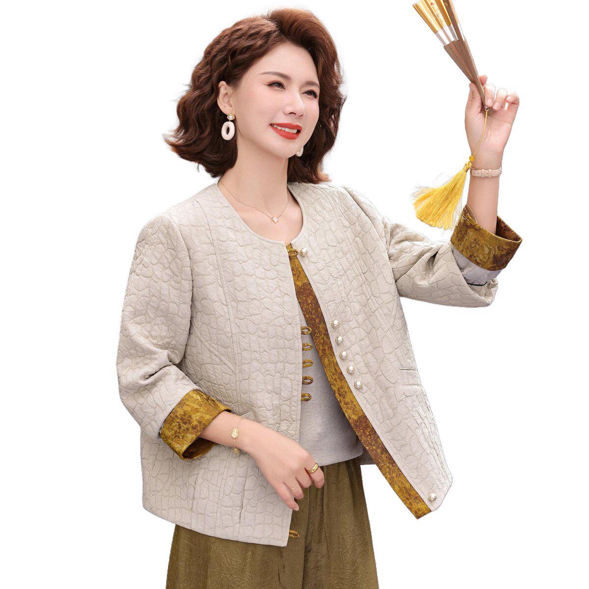 

Spring 2026 Trendy Age-Reducing Versatile Casual Short Jacket – Comfortable & Skin-Friendly Fashion. 3XL (120-135 jin) бежевый