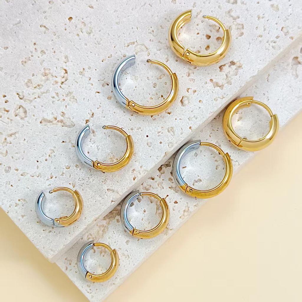Elegant 2025 Stainless Steel Hoop Earrings for Women - Light Luxury, High-End Design, Colorfast, Stylish, and Timeless.