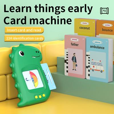 Macchina Flashcard per la Prima Infanzia con Scheda Libro Audio in Inglese Apprendimento Parlante Linguaggio Elettronico Giocattolo Regalo di Compleanno per Bambini