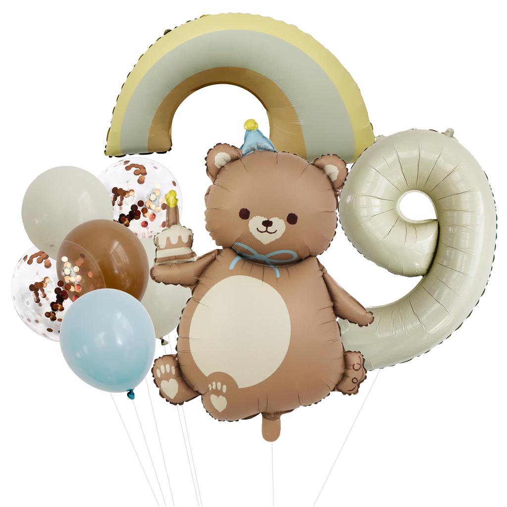 Magic Cake Bear Digital Aluminum Film Balloon Set Children'S Birthday Party Sequined Balloon Scene Arrangement