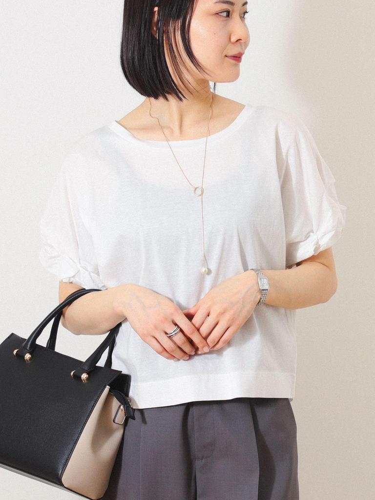 Beams Heart Tee Twist Sleeve Pullover FREE S/S Women's OFF_WHT