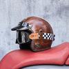 Retro Motorcycle Helmet PU Leather Open 3/4 Chopper Bicycle Helmet CapacetDOT Certification