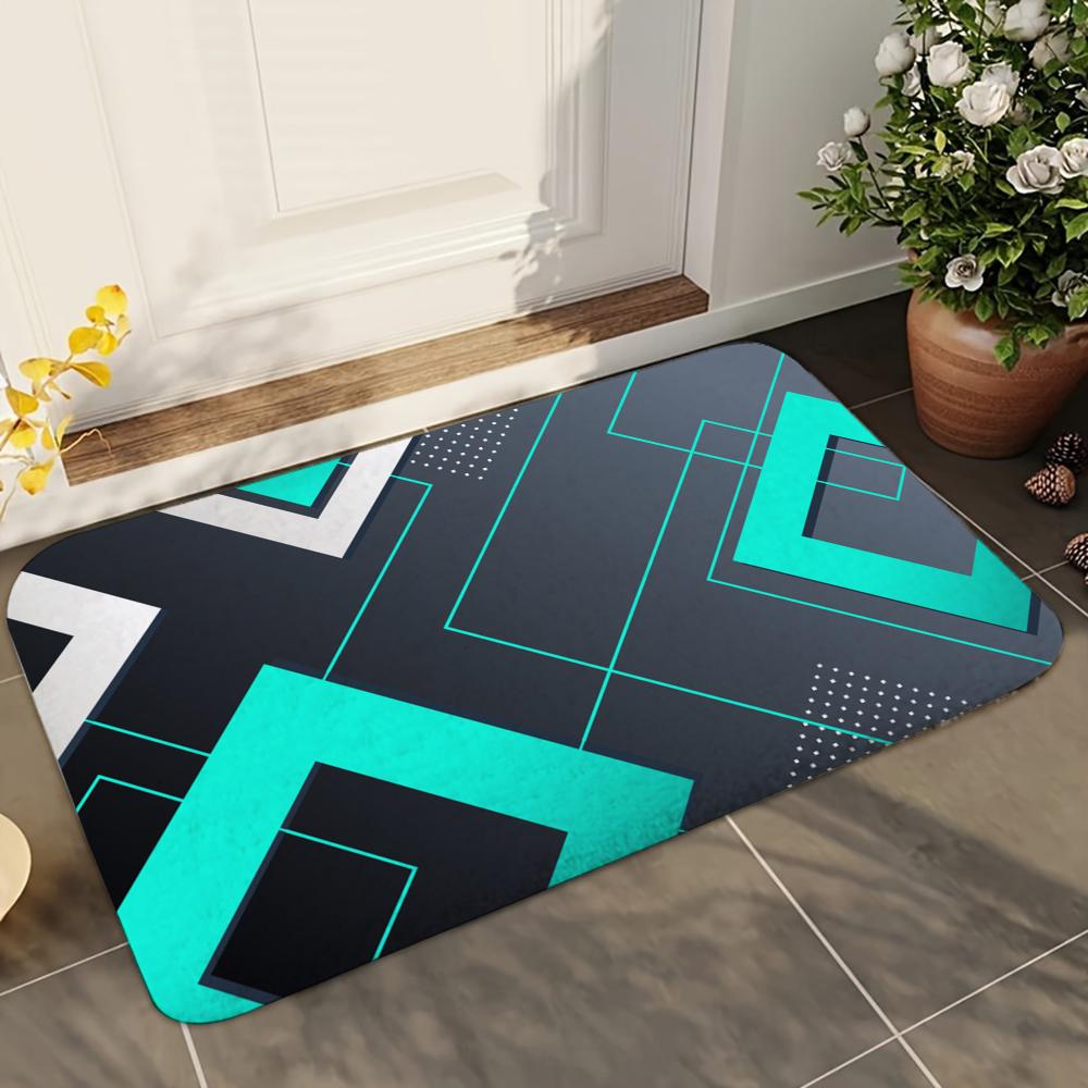 

1pc Geometric Brown Lattice Bathroom Absorbent Mats Anti-Slip Mats Home Decor Supplies Carpets Home Kitchen Floor Mats 40x60cm