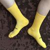 1 Pair Anti-Slip Silicone Wear Resistant Thin Sport Socks Letter Print Mid-Tube Unisex