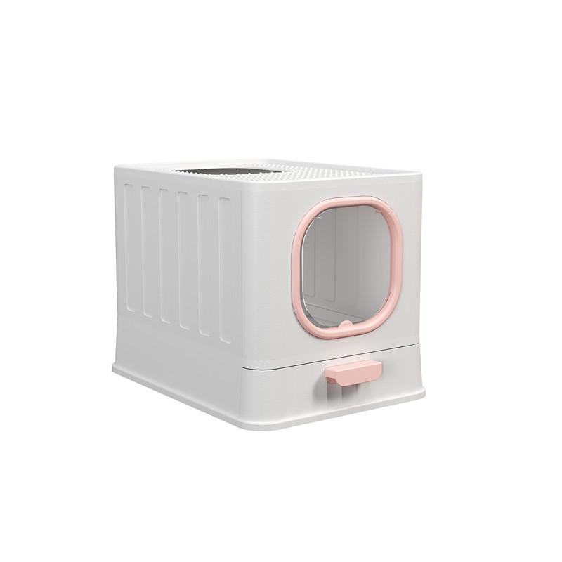 Foldable Odor-Resistant Cat Litter Box: Enclosed, Anti-Splash Design for Easy Cleaning