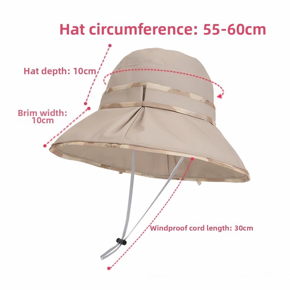 Bowknot Decor Fisherman Hat Lace-up Design Sunshade Hat New Girls Basin Caps  Beach Activities