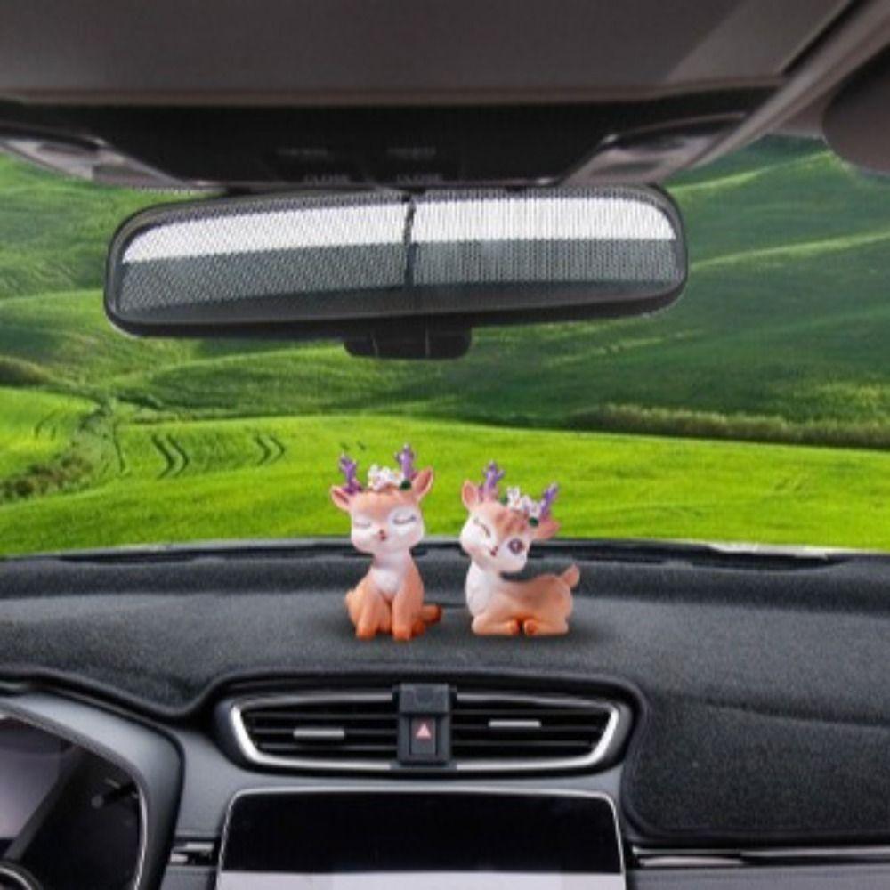 Reindeer Car Decoration Resin Animal Statue Mini Elf Deer Figurine  Home