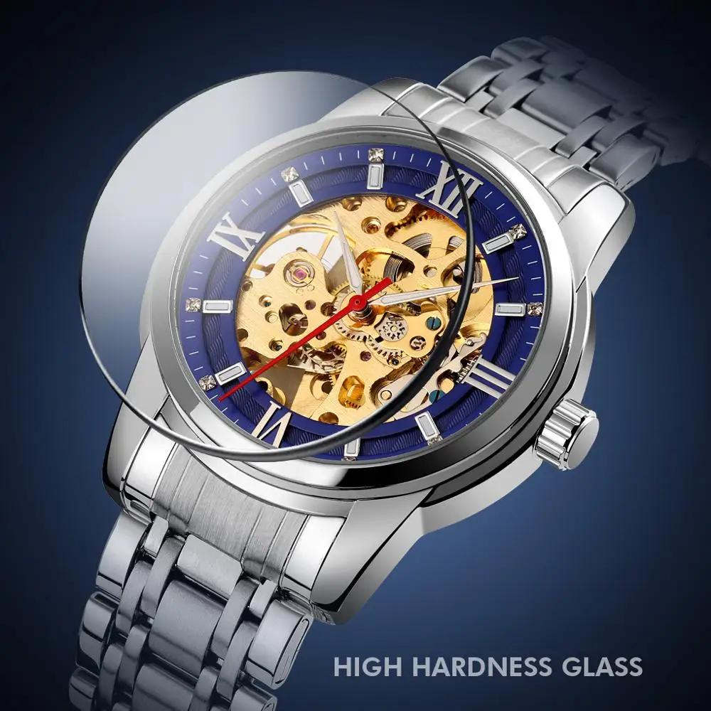 Pánské hodinky Luxusní automatické hodinky Pánské Mechanické hodinky s dutým ciferníkem Pro pánskou módu Náramek z nerezové oceli Hodinky