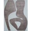 Tapis salon en laine motifs contemporains marron 160x230