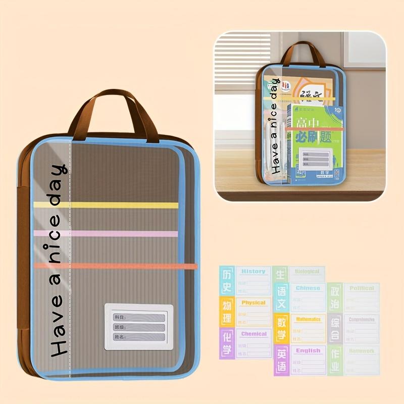 1PC Homework & College Papers Storage Pouch for Books Documents DIY Arts and Crafts Scrapbook Paper Transparent Zipper Document File Pouch