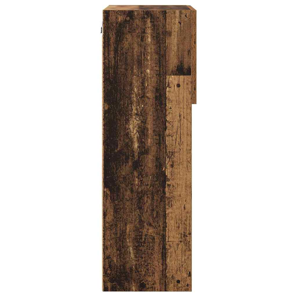 Wall Mounted TV Cabinet with LED Lighting Reclaimed Wood Finish 40.5 x 30 x 90 cm
