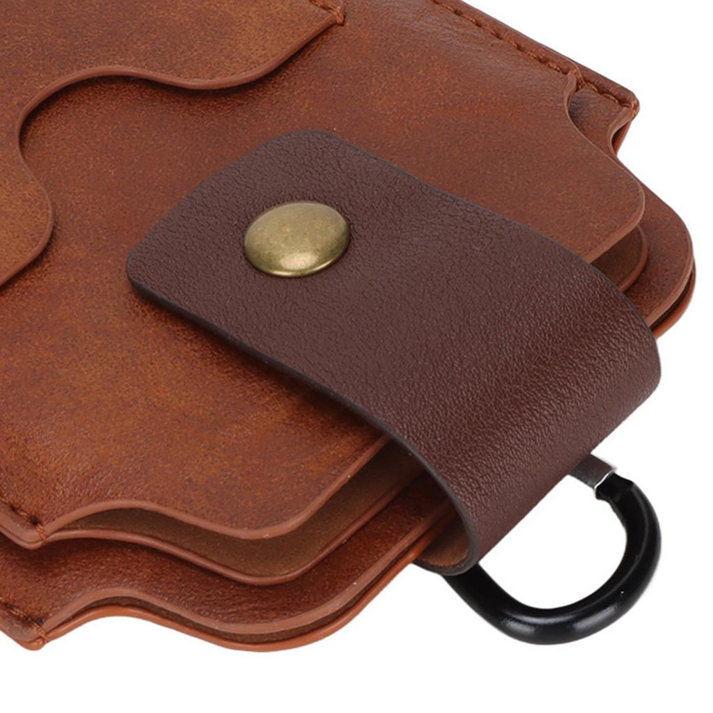 Men PU Leather Phone   Retro   Case Waist Bag Sheath with Waist Clip   and Carabiner for Outdoor