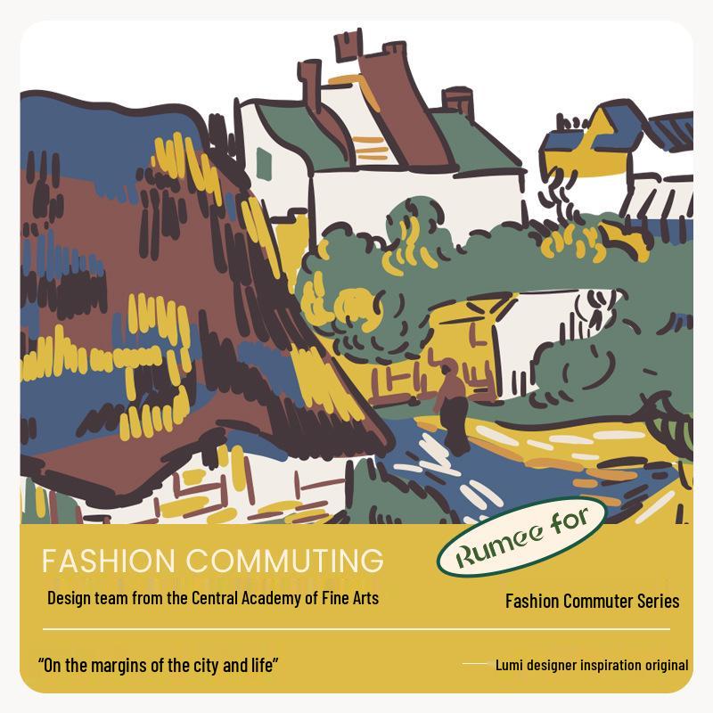 Women's Retro Oil Painting Mid-Calf Socks - 2025 Autumn Cotton Trend, Boneless Design for Couples