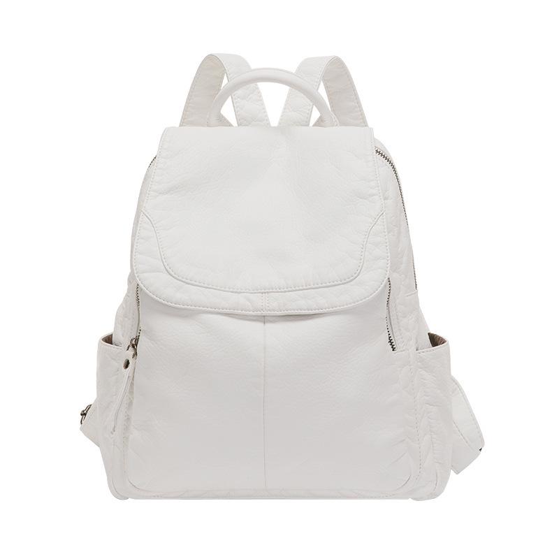 Women's Large Soft Leather Backpack - Casual Travel & College Bag