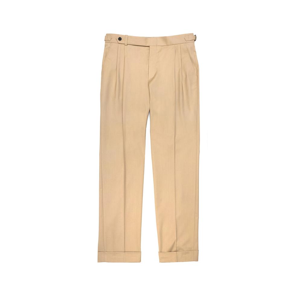 Olkeullaesig Alcpt010 Tailored Two-Pleated Pants_Beige