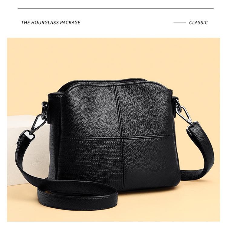 2024 Damen Weiches Leder Retro Umhängetasche - Schlicht, Lässig, Mehrschichtig, Schulter Eimertasche