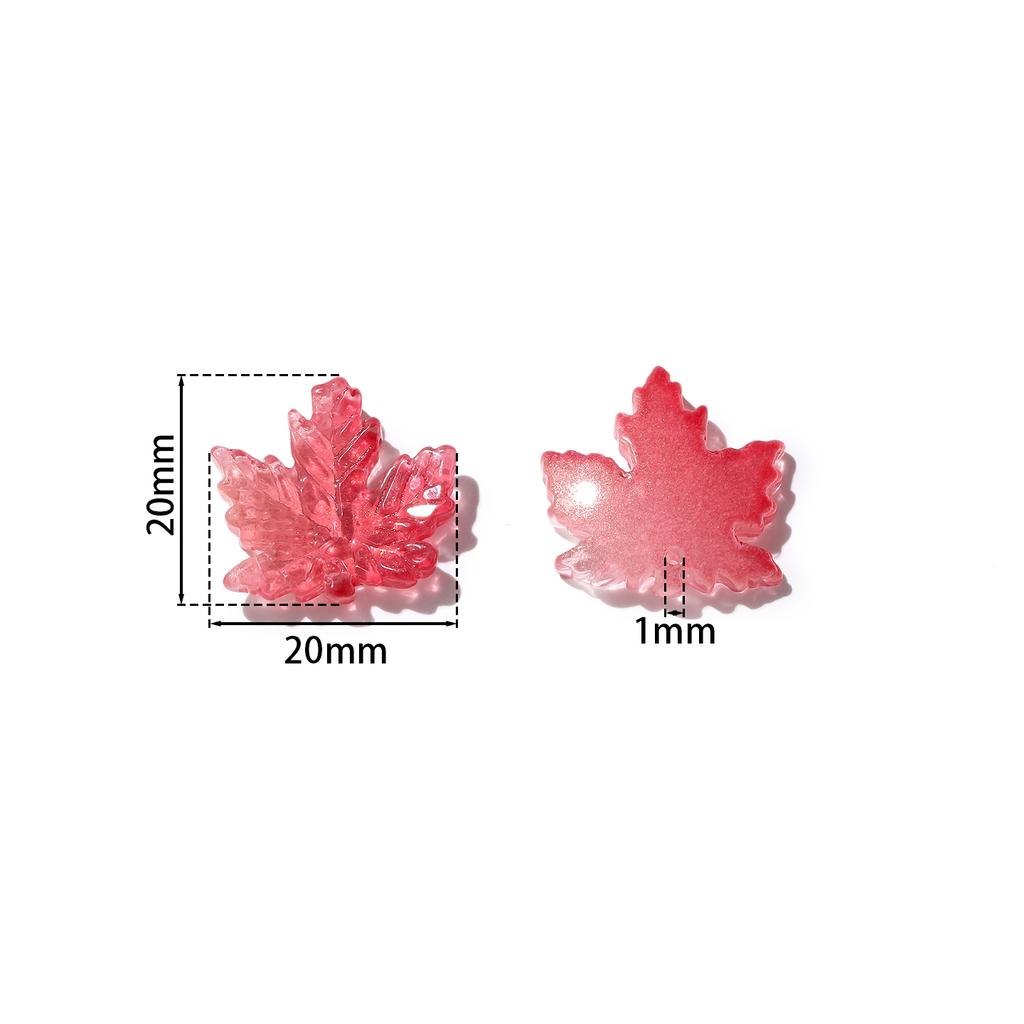 10Pcs/lot 20x20mm Gradient Color Maple Leaf Glass Bead Jewellery Making Beads for Bracelets Necklace DIY Craft Supplies