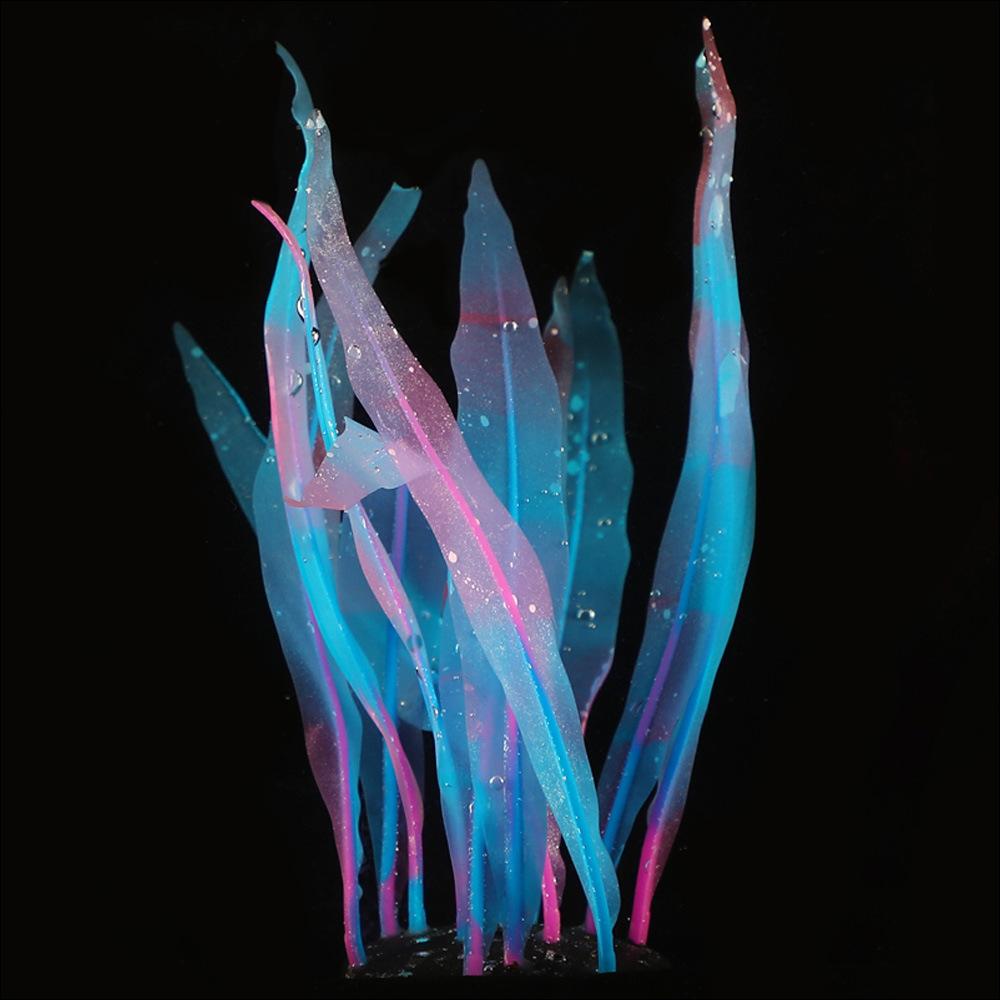 

Нові прикраси для акваріума Акваскейпінгу М який силікон Симуляція М який корал Флуоресцентна рослина Водорості Легке очищення Аксесуари для акваріума 18CM синій