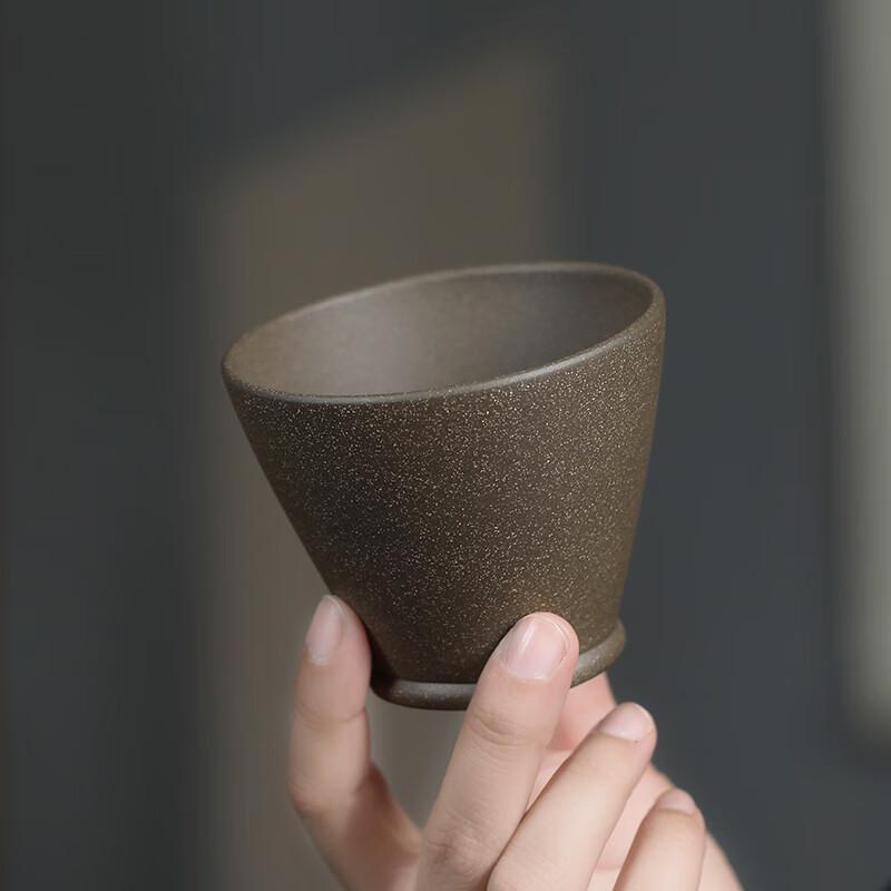 Bainianliyong Yixing Purple Clay Master Cup, Pure Handmade, Original Ore Blue Section Mud Hopper Cup, Kung Fu Tea Accessories, Personal Brewing Cup