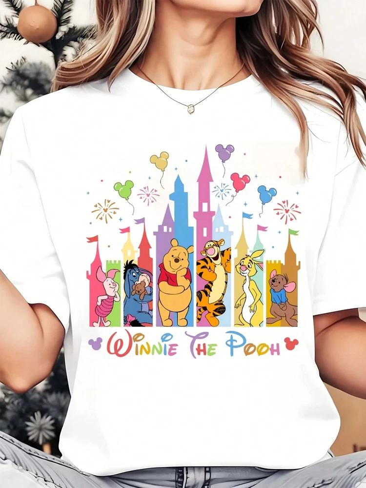 Tshirt Cute Winnie The Pooh Characters Castle Balloons Unisex S