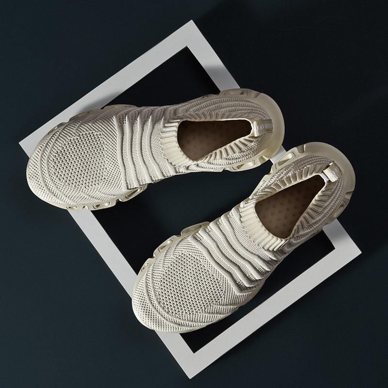 

Кроссовки Мужские весенне-летние новые модные туфли Беговые кроссовки Мягкая подошва Удобные дышащие мужские туфли больших размеров 48 бежевый