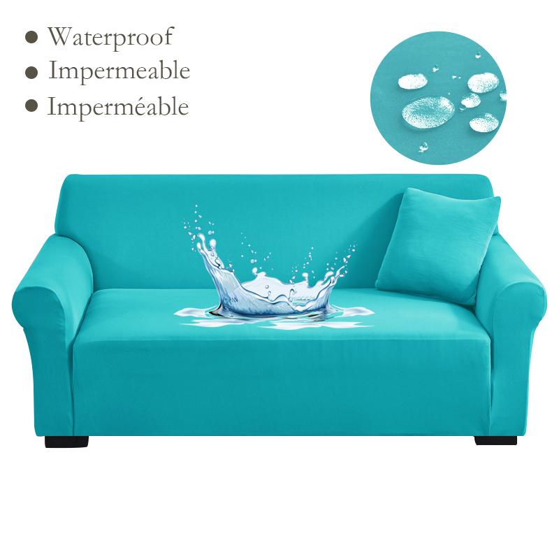 

Водоотталкивающий чехол для дивана Эластичный чехол для дивана Чехол-накидка на диван с противоскользящими вставками Моющийся защитный чехол для мебели для детей, домашних животных 1-seat 90-140cm небесно-голубой