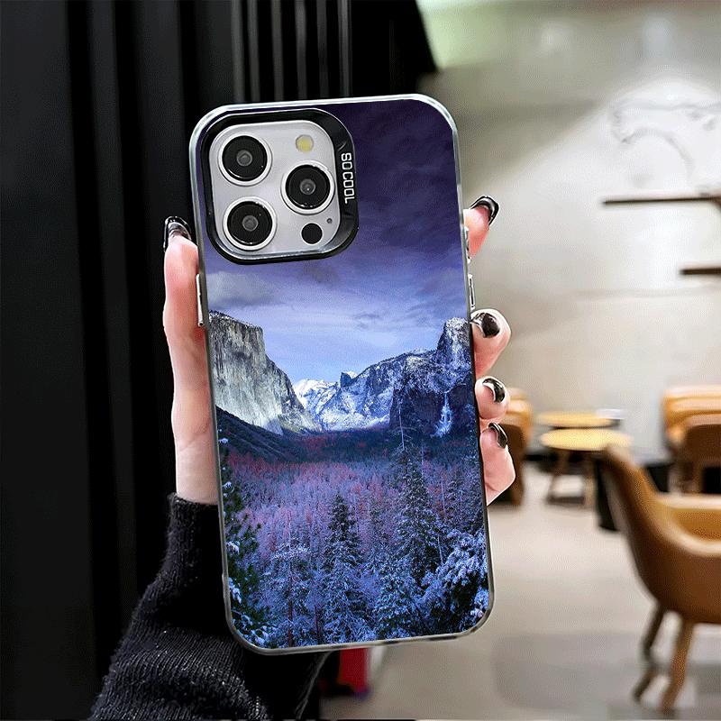 Mountain Peaks Landscape Soft Phone Case for iPhone 15 16 17 Pro Max 17Air 16E 14 Plus 13 12 Mini Shockproof Cover Back Shell