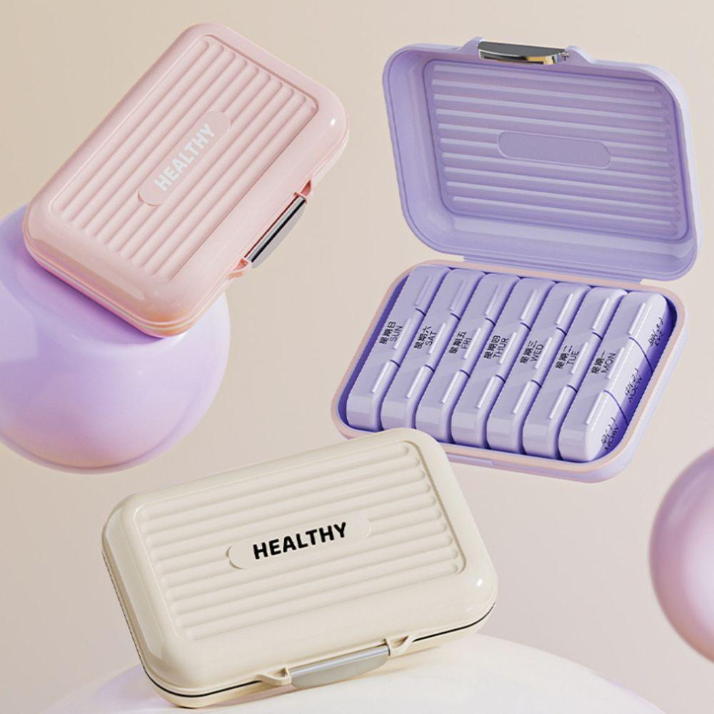 7Pcs Portable Travel Pill Organizer Box Mini Moisture Proof Medicine Pill Case Weekly and Daily Sealing Pill Container Storage