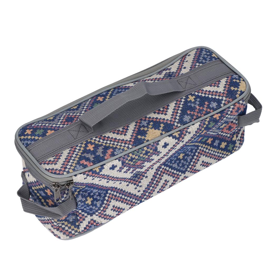Camping Utensils Storage Bag Large Capacity Detachable Double   National   Tableware Bag with Handle for Outdoor