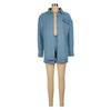 AL250 Women's European and American Denim Jacket & Shorts Set for Autumn