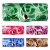 Leo&Aoi Women's Genuine Leather Key Case, 4-Ring Smart Key Holder, Tri-Fold, Cowhide Leather, Compact Key Holder, 4-Ring Key Hook, Stained Glass Rose