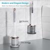 Silikon-Toilettenbürsten- und Halter-Set mit langem Griff, Tiefenreinigungs-Schüssel-Schrubber, rutschfester Basis, ergonomisches Design für Badezimmerhygiene
