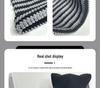 Autumn-Winter Striped Woolen Hat with Cute Cat Ears - Fashionable, Versatile Devil Design.