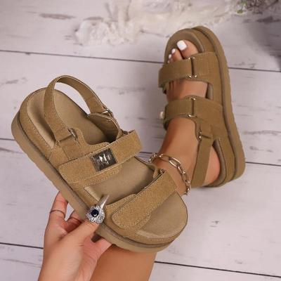 Women Roman Flat Sandals Casual Comfortable Thick Sole Height Increase Summer Shoes Zapatos De Mujer