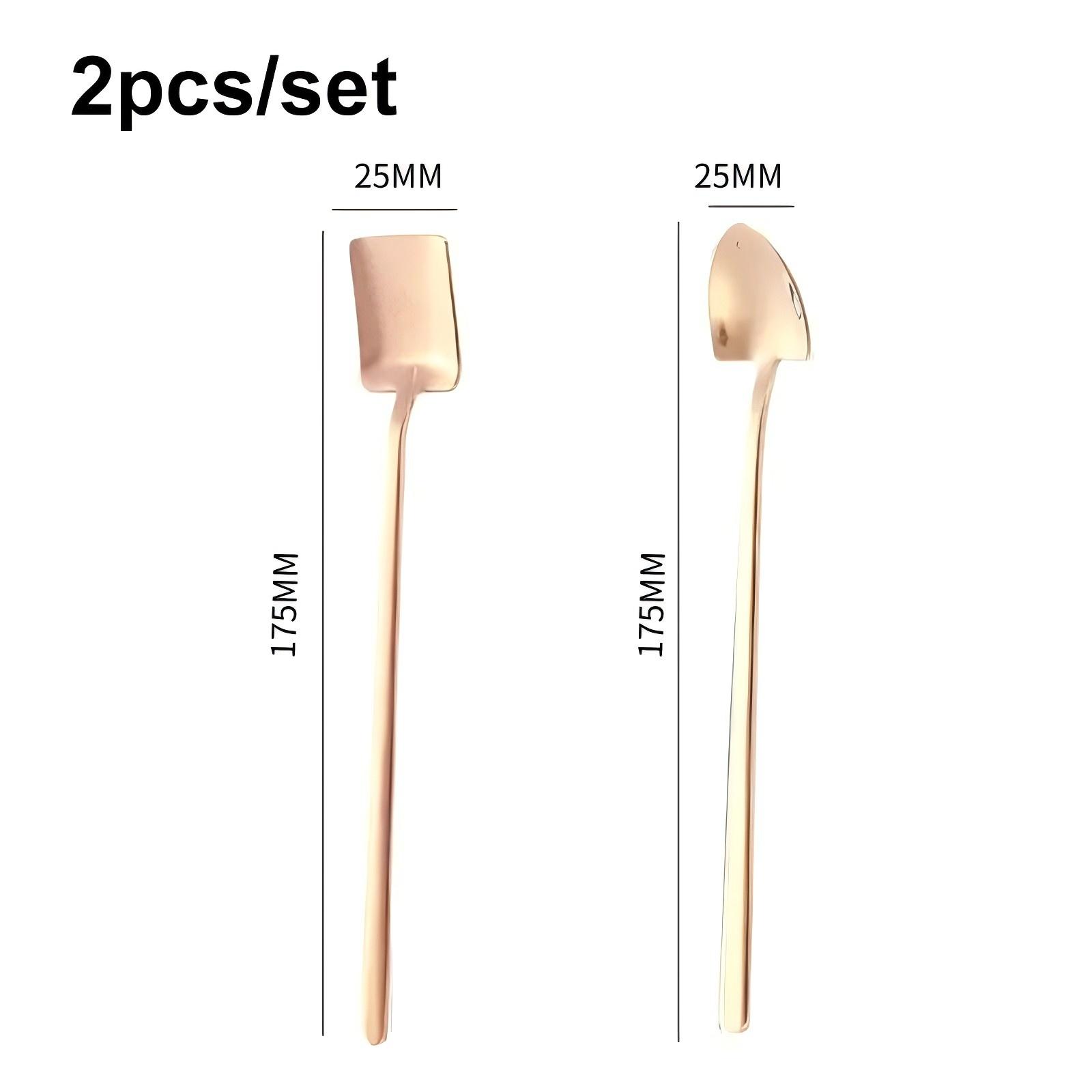 

2 шт./набор 304 Нержавеющая сталь Ложка с длинной ручкой Бытовая лопатка Форма Десертная ложка Ложка для перемешивания кофе