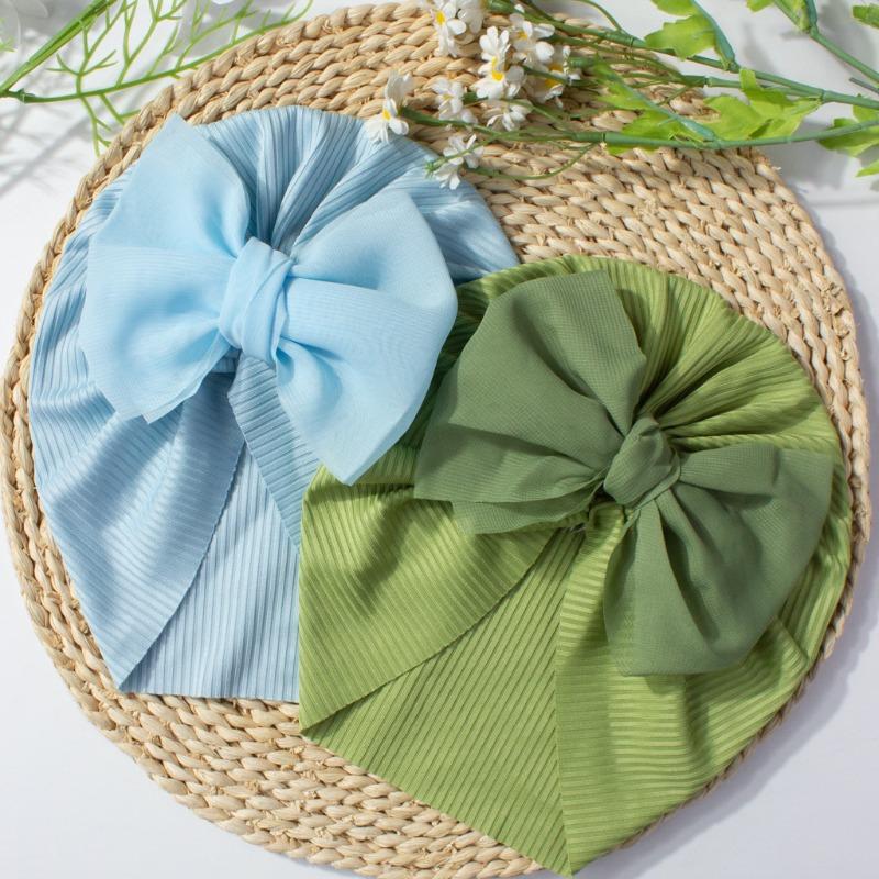 New Children's Hats, Cute Bow Baby Knotted Pullover Hats, Thin Breathable Baby Caps