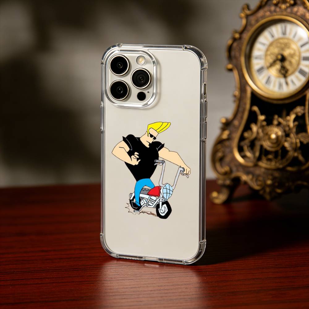 J-Johnny B-Bravo Anime Phone Case For iPhone17,16,15,14,13Pro Max,us,Soft Silicone Transparent Cover