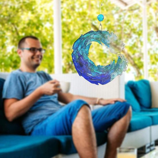 

Волна, висячий орнамент, открытый сад, декоративная тонкая работа, подвеска из смолы для дома