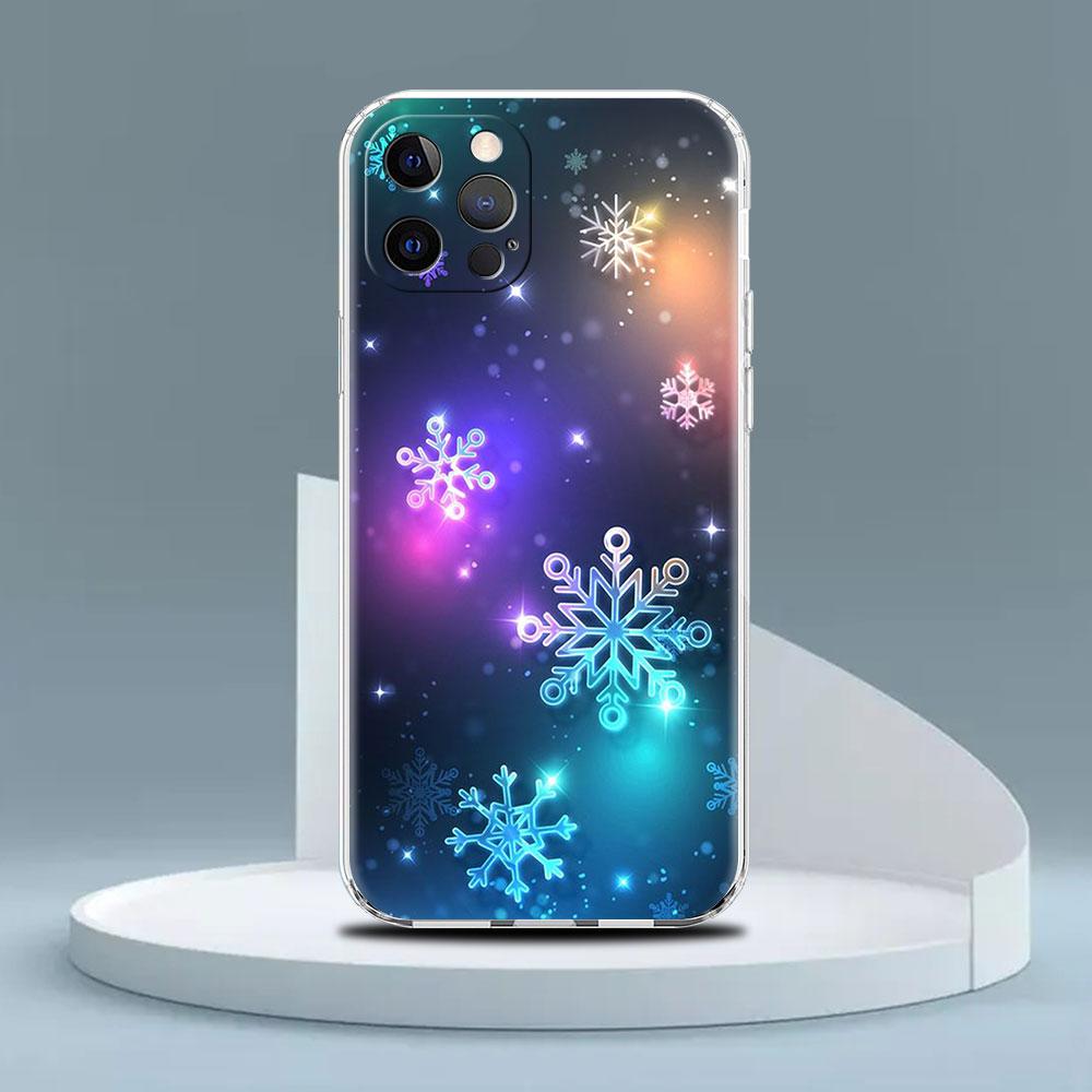 

Чехол для Apple iPhone 14 13 11 Pro 12 7 8 Plus SE 2022 XR X XS Max 6 6S Прозрачный силиконовый чехол для телефона Зимний снег Счастливого Рождества iPhone 12 Mini