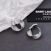 Real 925 Silver Twisted Hoop Earrings For Women Trendy Fine Jewelry Advanced Accessories