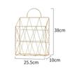 1 Pcs Wall-mounted Decorative Rack Storage Bag Wrought Iron Gift Basket Simple Newspaper Sundries Storage Basket