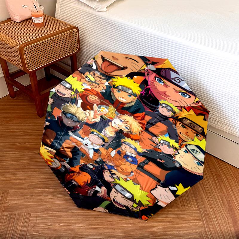 1 PC Automatic Folding Umbrella - Naruto Evolution Pattern Portable Foldable Design With 8 Ribs Christmas Birthday Gifts