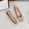 Women's Casual Ballet Flats Square Toe Ballerina Flats Shoes Comfortable Office Work Shoes With Bowknot Driving Flats for Women Non-Slip Dressy Shoes